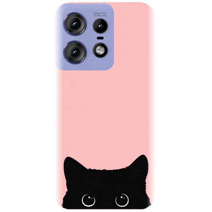 Husa din silicon compatibila cu Motorola Moto Edge 50 Pro - model Black Cat