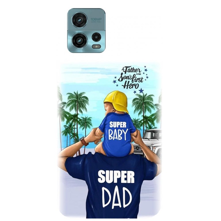 Силиконов капак, съвместим с Motorola Moto G72 - модел Super dad