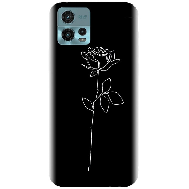 Husa din silicon compatibila cu Motorola Moto G72 - model Black Rose