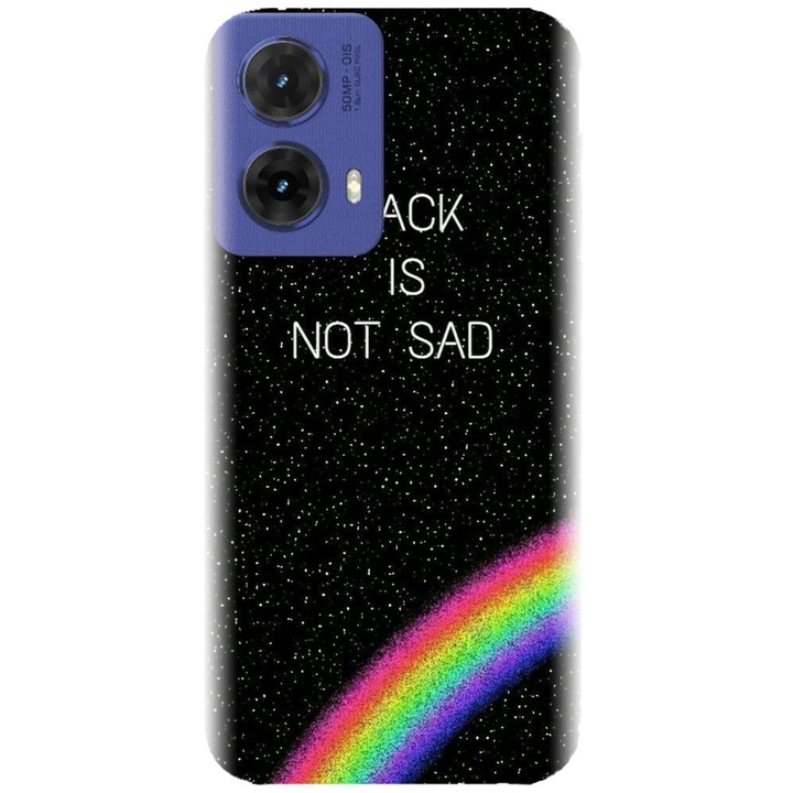 Husa din silicon compatibila cu Motorola Moto G85 - model Black Is Not Sad