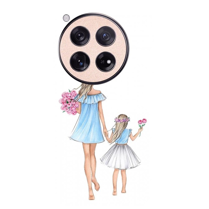 Husa din silicon compatibila cu OnePlus 12 - model Mama si fiica