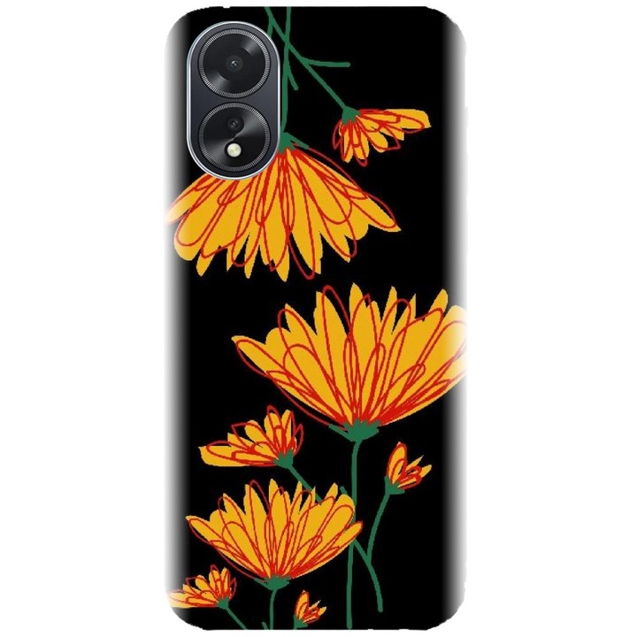 Husa din silicon compatibila cu Oppo A18 - model Flori De Camp