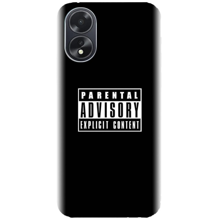Husa din silicon compatibila cu Oppo A18 - model Parental Advisory