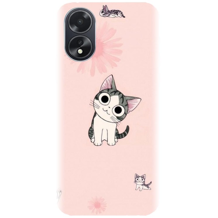 Husa din silicon compatibila cu Oppo A18 - model Cute cat