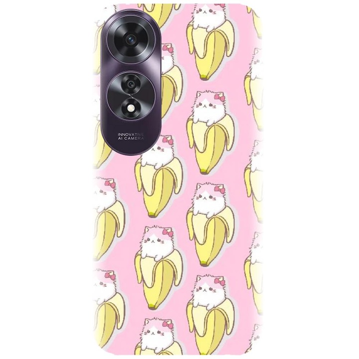 Husa din silicon compatibila cu Oppo A60 - model Banana Cats