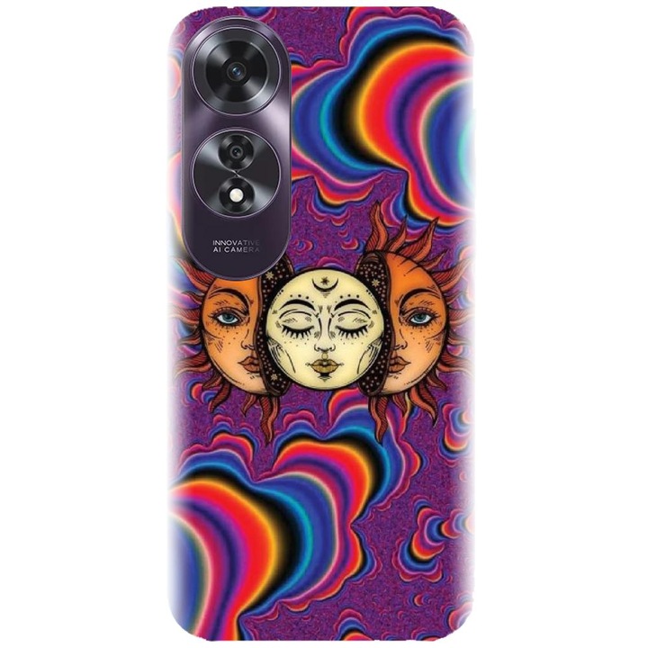 Силиконов кейс, съвместим с Oppo A60 - модел Trippy Sun
