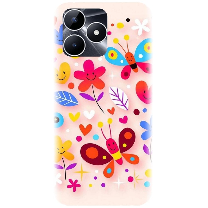 Силиконов калъф, съвместим с Realme Note 50 - модел Butterfly 002