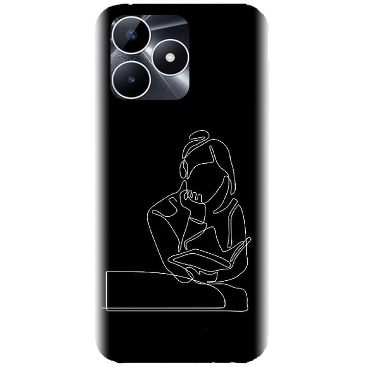 Калъф, съвместим с модела Realme Note 50 - Line Art The Smart One силикон