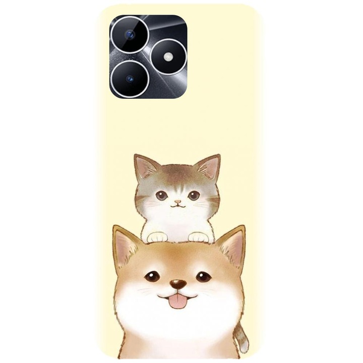 Силиконов калъф, съвместим с Realme Note 50 - модел Two Cat