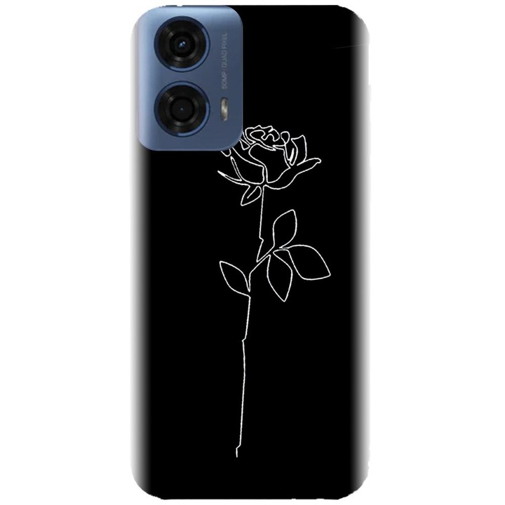 Husa din silicon compatibila cu Motorola Moto G24 Power - model Black Rose