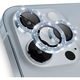 Folie Protectie Camera cu Sclipici pentru iPhone 16 Pro / 16 Pro Max, Sticla Securizata, Aluminiu, 3 bucati, Ultra Slim, Duritate 9H, Anti Zgarieturi, Anti Amprente, Anti Socuri, Bleu