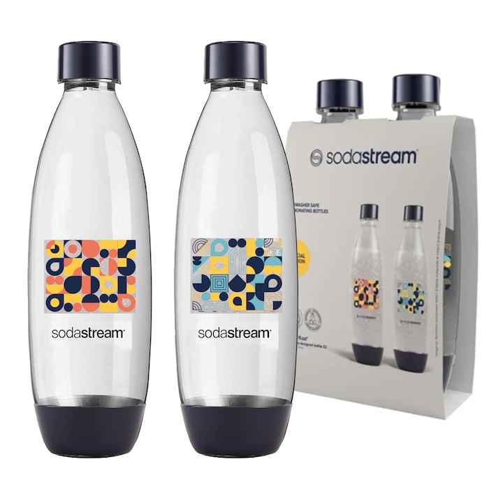 Set 2 Sticle, SodaStream, 1L, Tritan, Rezistente la temperaturi inalte