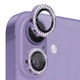 Folie Protectie Camera cu Strasuri pentru iPhone 16 / 16 Plus, Sticla Securizata, Aluminiu, 2 bucati, Ultra Slim, Duritate 9H, Anti Zgarieturi, Anti Amprente, Anti Socuri, Lila