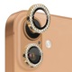 Folie Protectie Camera cu Strasuri pentru iPhone 16 / 16 Plus, Sticla Securizata, Aluminiu, 2 bucati, Ultra Slim, Duritate 9H, Anti Zgarieturi, Anti Amprente, Anti Socuri, Auriu