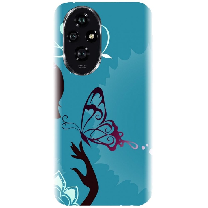 Husa din silicon compatibila cu Honor 200 - model Blue Butterfly