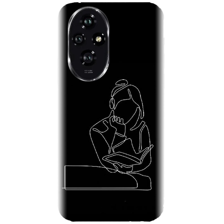 Husa din silicon compatibila cu Honor 200 - model Line Art The Smart One
