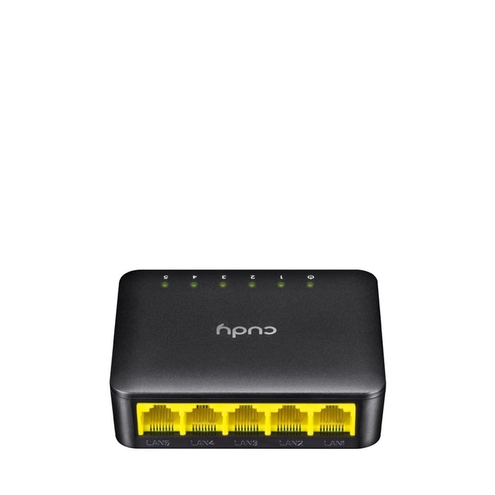 Kapcsoló, 5 portos Cudy GS105D, Gigabit Ethernet, 1 Gbit/s, fekete, 10/100/1000
