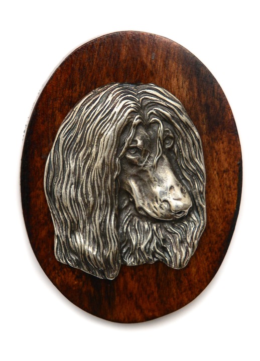 Brosa pentru caini, Art-Dog, Afghan Hound, 5x7cm, din lemn, clip pentru numar de start