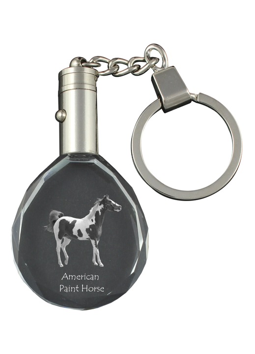 Kulcstartó lóképes, Art-Dog, kristály, világítás, 40x35x10mm