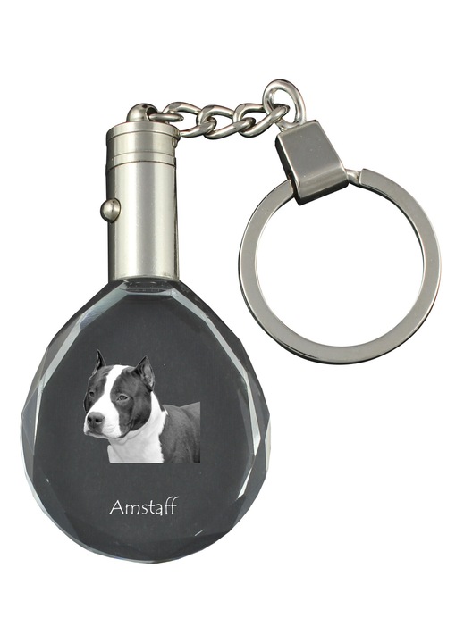 Kulcstartó kutyaképpel, Art-Dog, kristály, világítás, 40x35x10mm