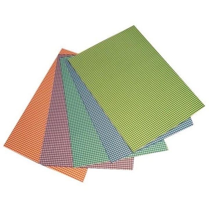 Set 5 foi carton cu mini caroiaj, Galeria Hobby, 300g, 24x34cm, multicolor