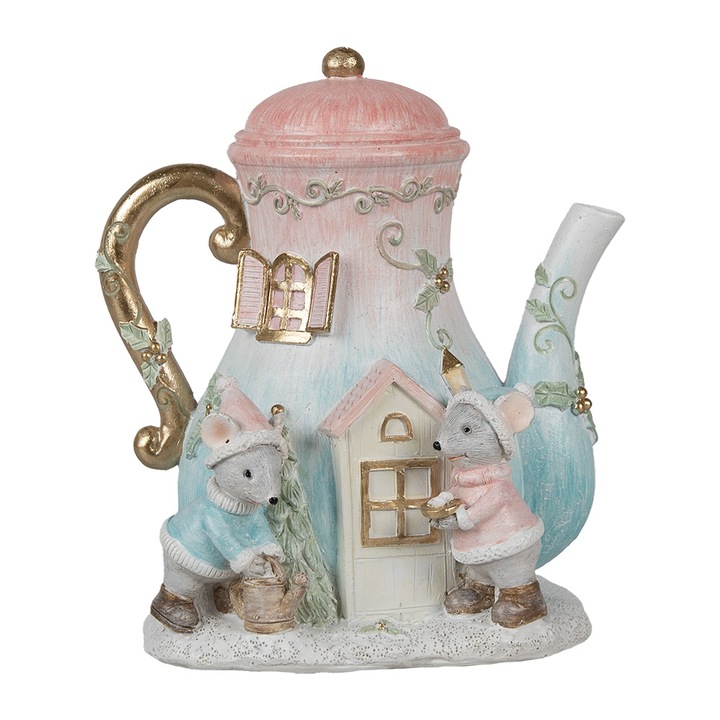 Dekoráció Polirezin teáskanna LED-del 15x12x16 cm