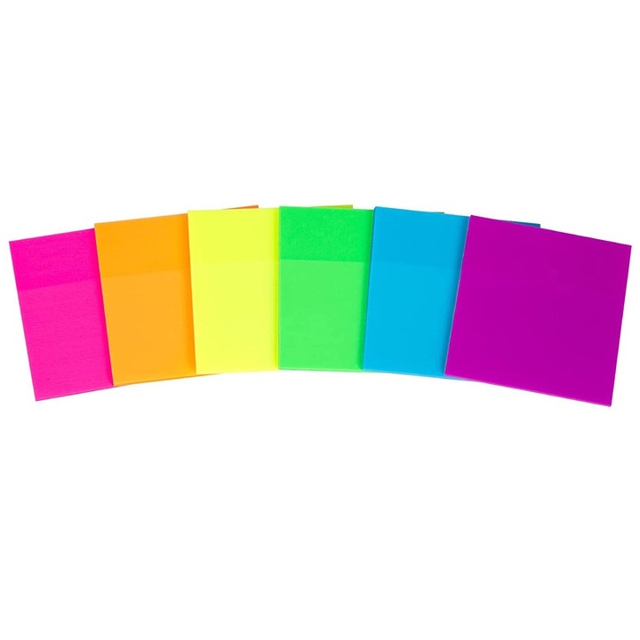 Комплект кубчета Sticky Notes, многоцветни, 76x76 мм, 600 листа