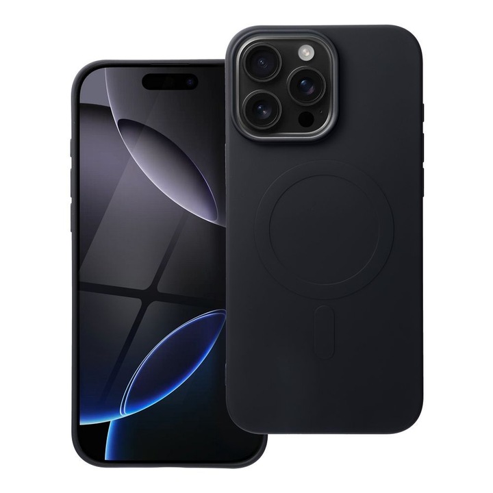 Калъф за iPhone 16 Pro Max Silicon Daden® MagCover с MagSafe, Защита на камерата, Удароустойчив, Премиум качество, Черен