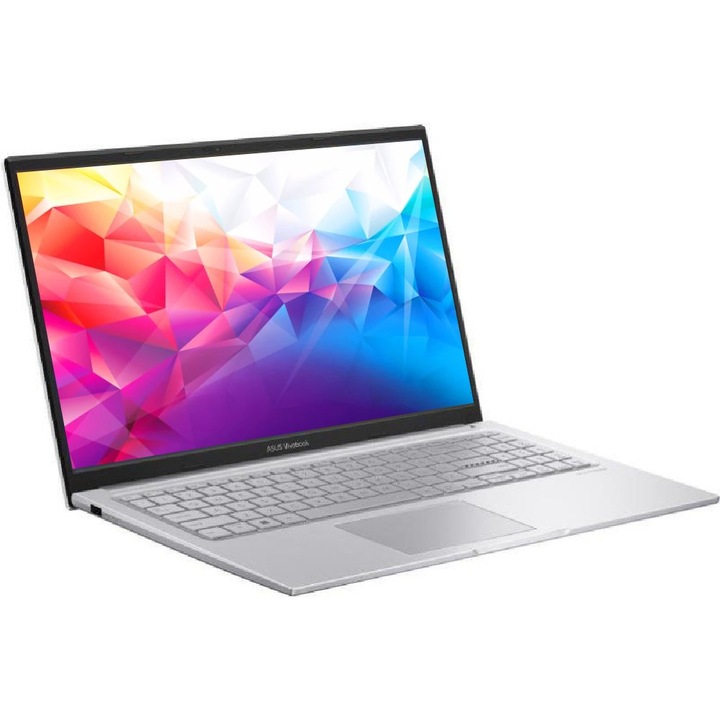 ASUS Vivobook X15 Laptop, Intel i3 1315U, 8GB Memória, 256GB SSD, 15.6 FullHD, Intel UHD Graphics, Ezüst, Böngésző, Vírusirtó, Magyar kiosztás, Windows 11 Pro