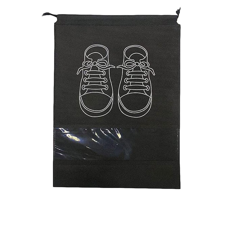 Set 12 organizatoare pentru incaltaminte, negru-gri, 32x44cm