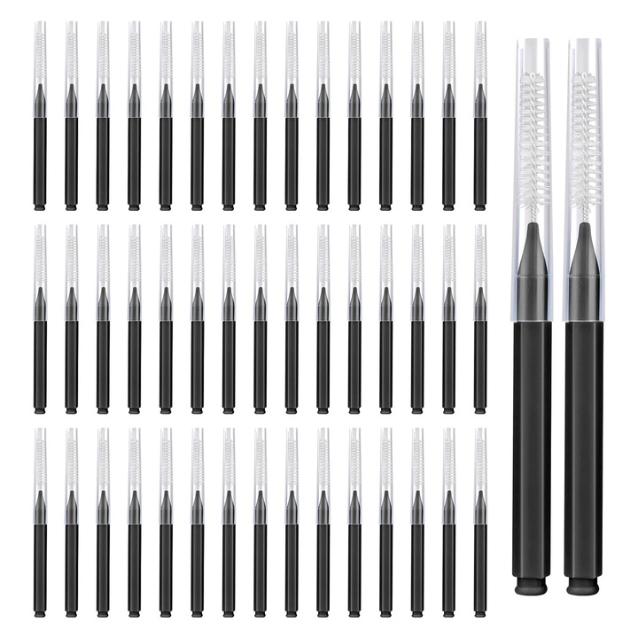 Set 40 periute interdentare, SINBINTA, Cu cutie de depozitare, Poate indeparta tartrul, spatiile dintre dinti, indeparteaza placa dentara, poate fi utilizat in case, birouri, calatorii, Negru