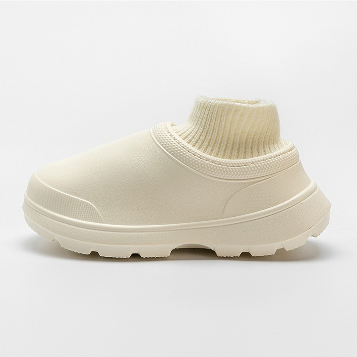 ASDIIT vastag sarku, rovid testu hocipo, meleg szigetelesu csuszasmentes vizallo cipo, Fehér, 40-41