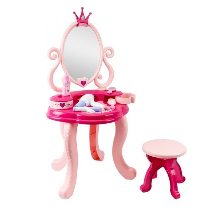 Детска тоалетка с бижута Edea, Сстолче и чекмеджета, 57х49х16 см, 3+ години