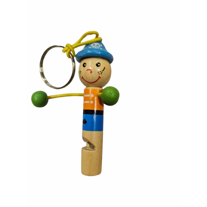 Играчка Свирка, Тип Човече, Дървена, 7х2 см