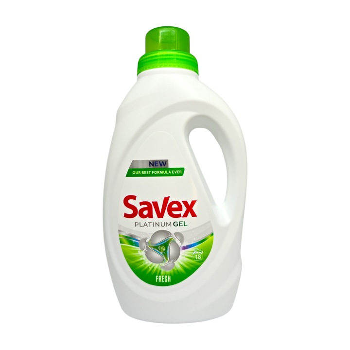 Течен перилен препарат за универсално пране Savex, Premium gel, Fresh, 18 пранета, 990мл