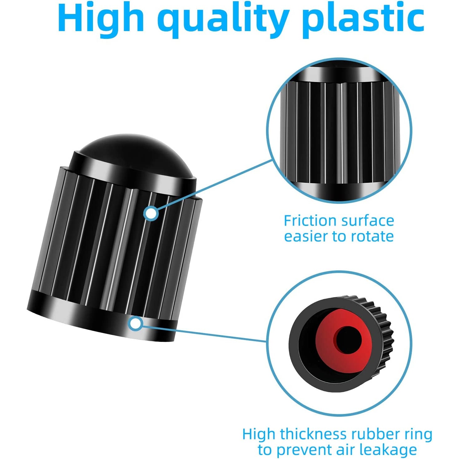 Capace ventil roti, set 20 buc, plastic, negru, 13x10mm - eMAG.ro