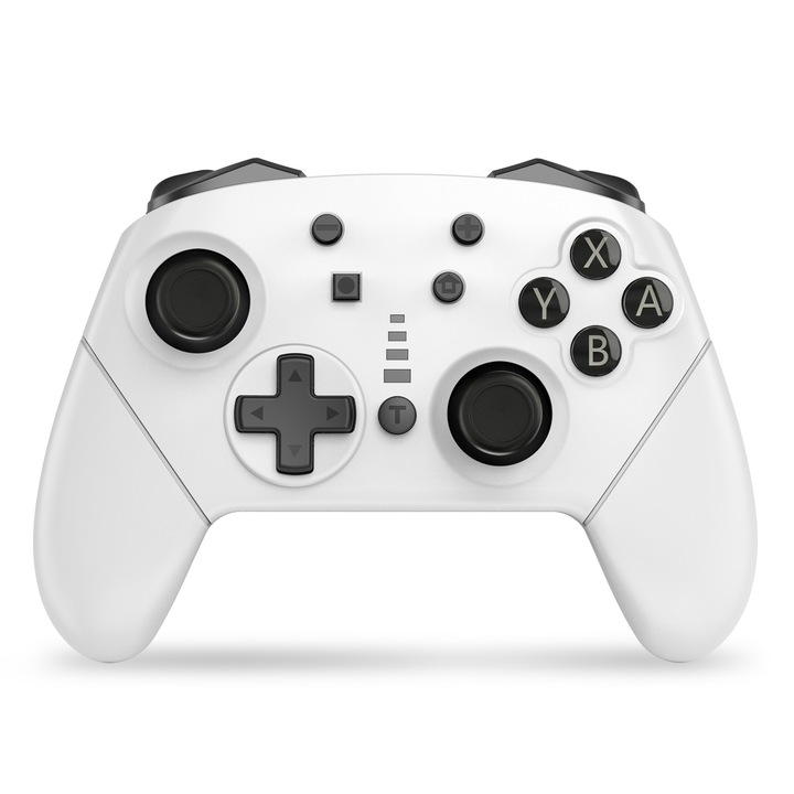 Безжичен контролер Switch Pro за Nintendo Switch/Lite/OLED/PC/Xbox 360 Wake Up Turbo функция Бял