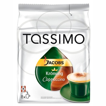 Pachet 5 x 16 Capsule Jacobs Tassimo Cappuccino, 260 g Pachet 5 x 16 Capsule Jacobs Tassimo Cappuccino, 260 g