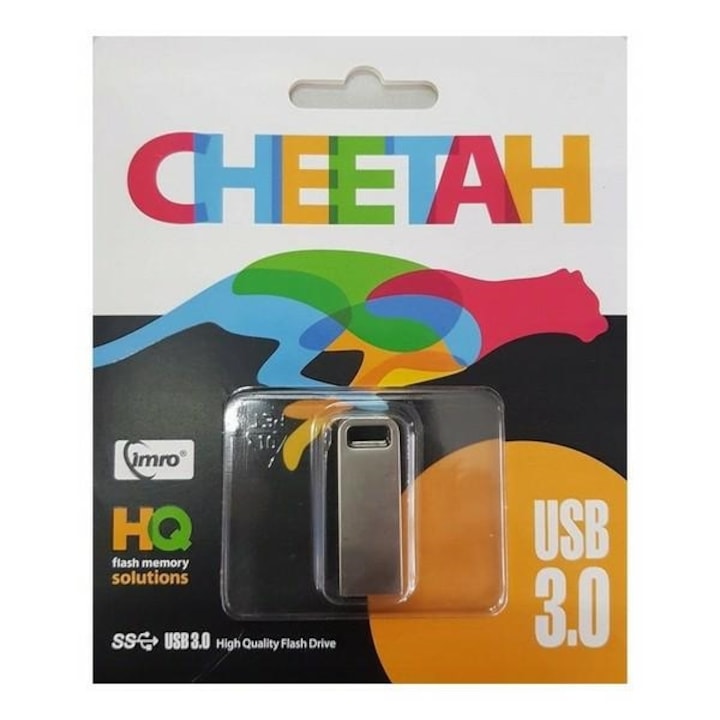 Pendrive USB 16GB CHEETAH USB3.0 fém, kompakt, ezüst