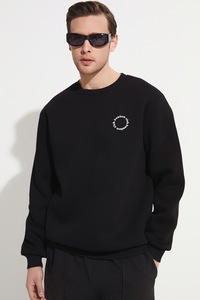 June, Bluza de trening lejera cu decolteu la baza gatului, Negru, L