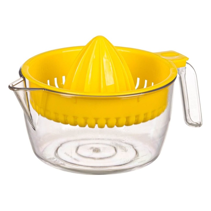 Átlátszó műanyag citrusfacsaró fogantyúval 600ml
