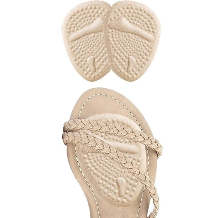 Set 2 Pernute din silicon pentru pantofi cu tocuri inalte, adeziv puternic, Bej, SA&SO General Store®