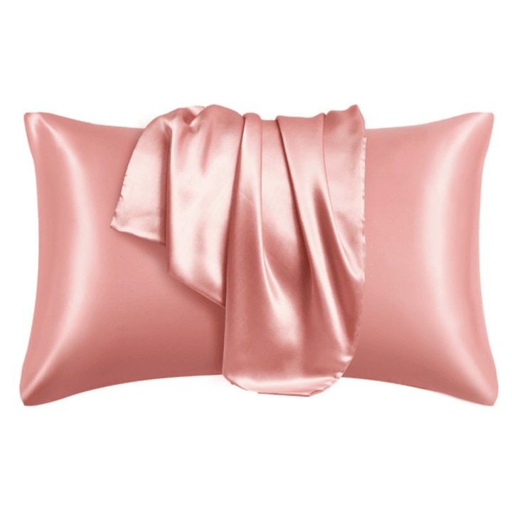 Fata de Perna din Satin pentru Par si Ten, Dimensiune 50 x 75, Set 2 Bucati, Culoare Portocaliu Coral