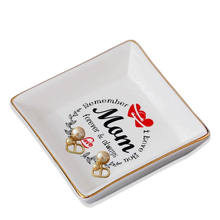 Dama Bijuterii Bratara Colier inel Cercei lant Pandantiv, aur argint Perle Bijuterii Arta Ceramice de Stocare Placa vas titular cutie, coliere cercel inel Bratara pentru ziua de nastere vacanta sora sotia mama prietena,2 PCS, Auriu rose, 18.5CM