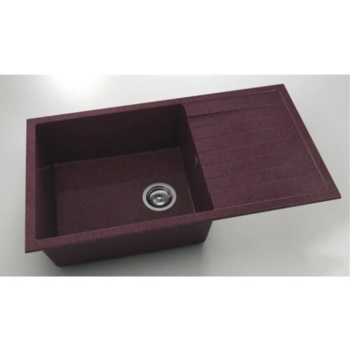 Chiuveta Bucatarie Granixit Cu O Cuva Fat Avangard 229 90x49 Cm, Cu Picurator, Reversibila, Bordo