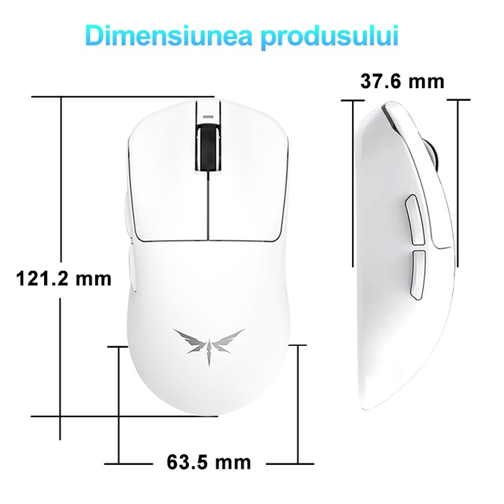 Геймърска мишка VGN Dragonfly F1 MOBA, безжична, ултра лека 55g, бяла