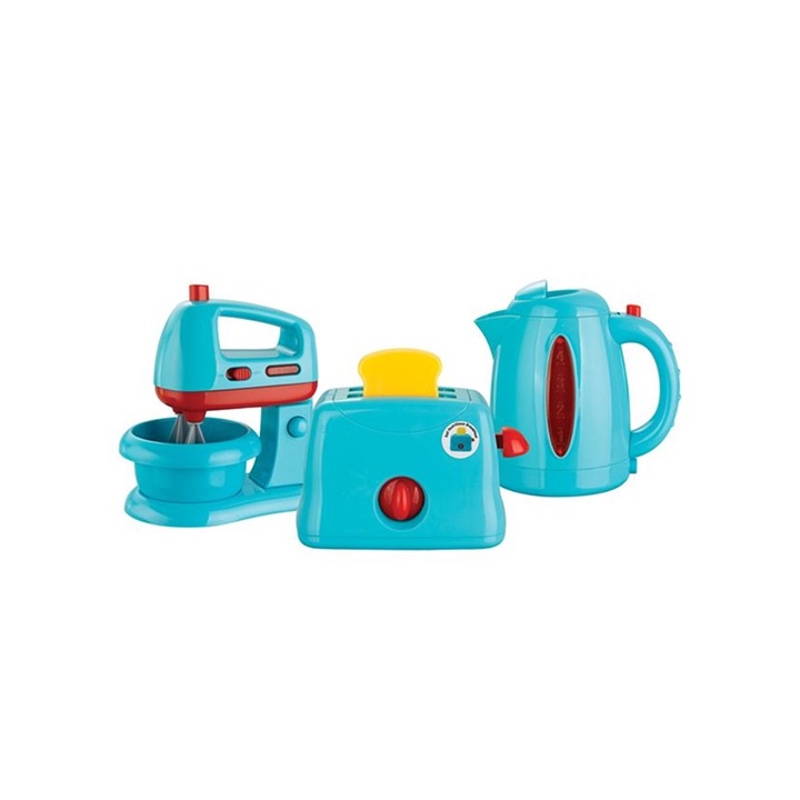 Konyhai gépek készlete, Keverő, Kancsó, Kenyérpirító, Hang, Fény, Többszínű