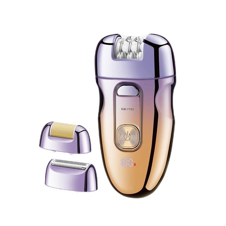 Epilator 3 in 1, violet gradient, 11x6x2cm, set complet cu accesorii