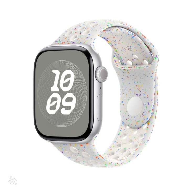 Спортна каишка с отвори, THD, съвместима с Apple Watch 46mm series 10, Apple Watch SE 44mm, бяло