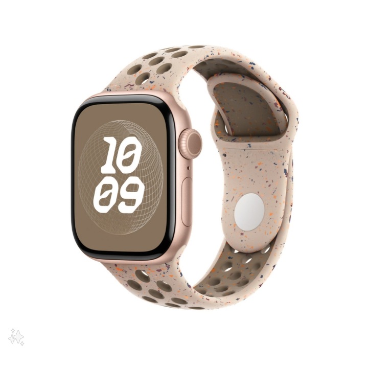 Спортна каишка с отвори, THD, съвместима с Apple Watch 42 mm series 10, Apple Watch SE 40 mm, пустинно жълто